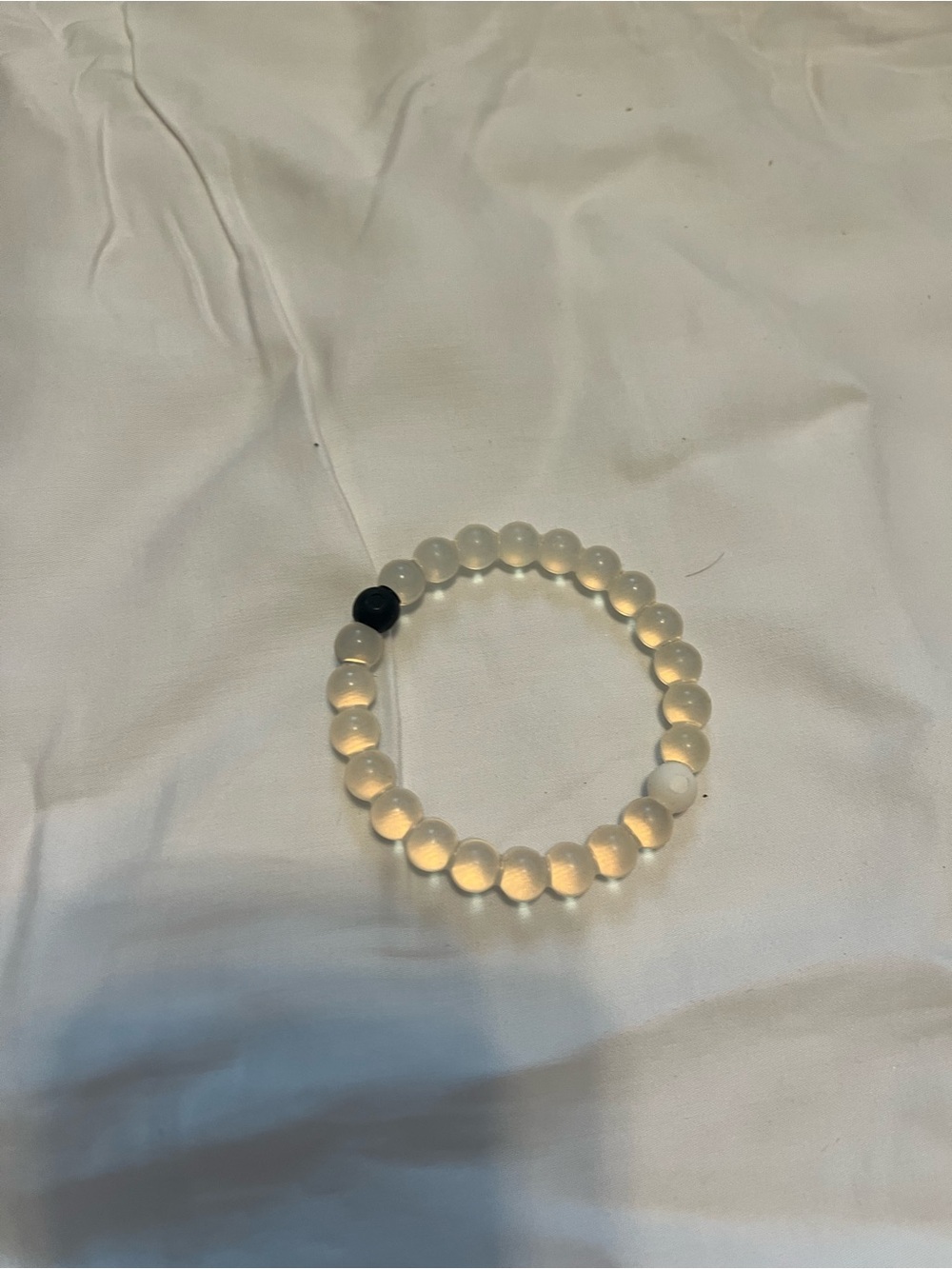 Lokai Clear Beaded Stretch Bracelet with Black Accent